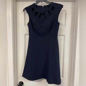 Elegant Navy Blue Sleeveless Dress